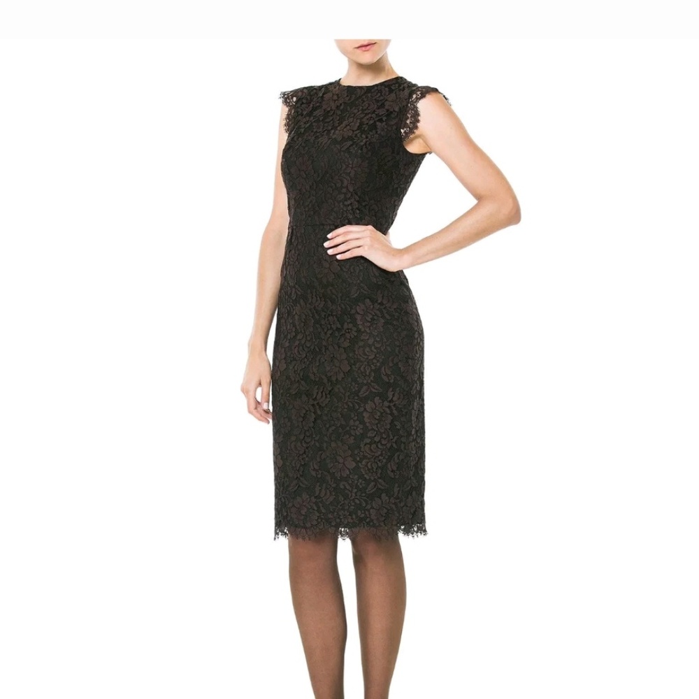 LENA HOSCHEK Brown Lace Dress Size XS